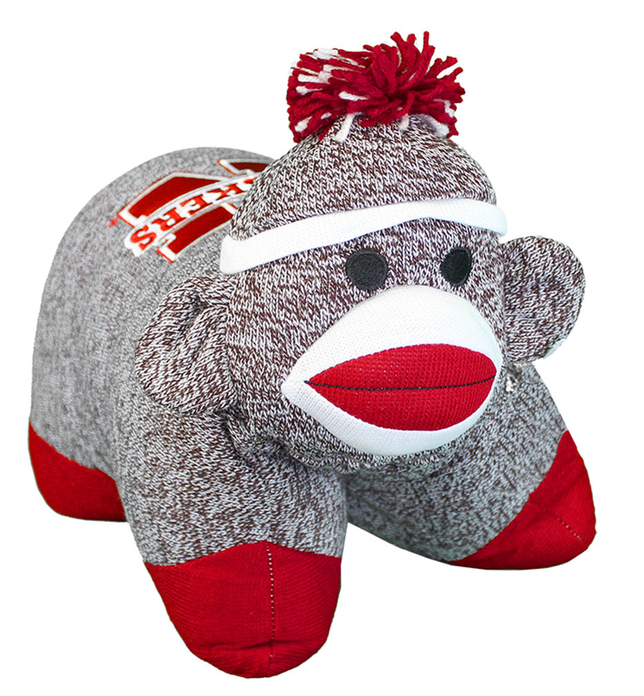 Nebraska Huskers Deluxe Sock Monkey Pillow