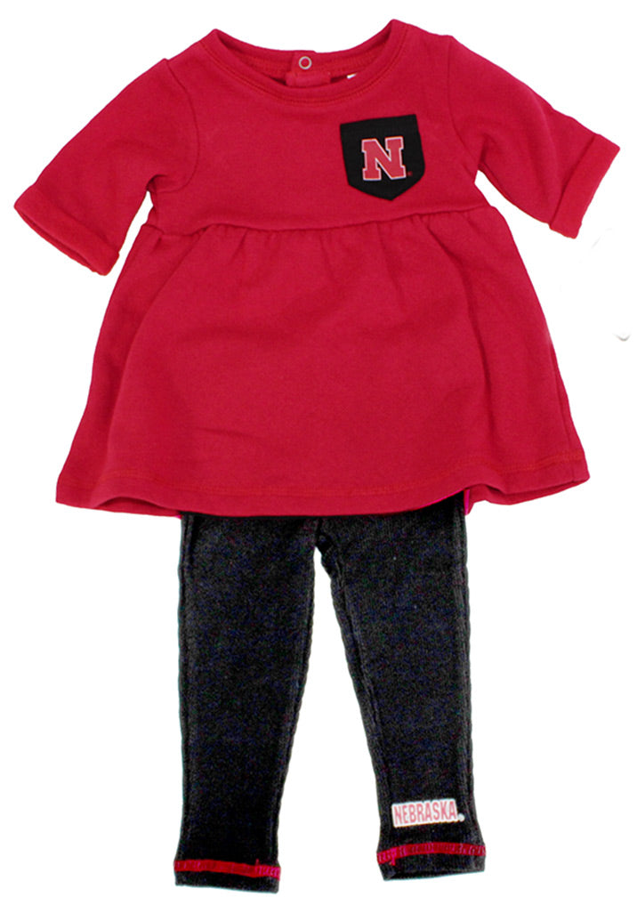 Huskers Infant Girls Dress Peril Set