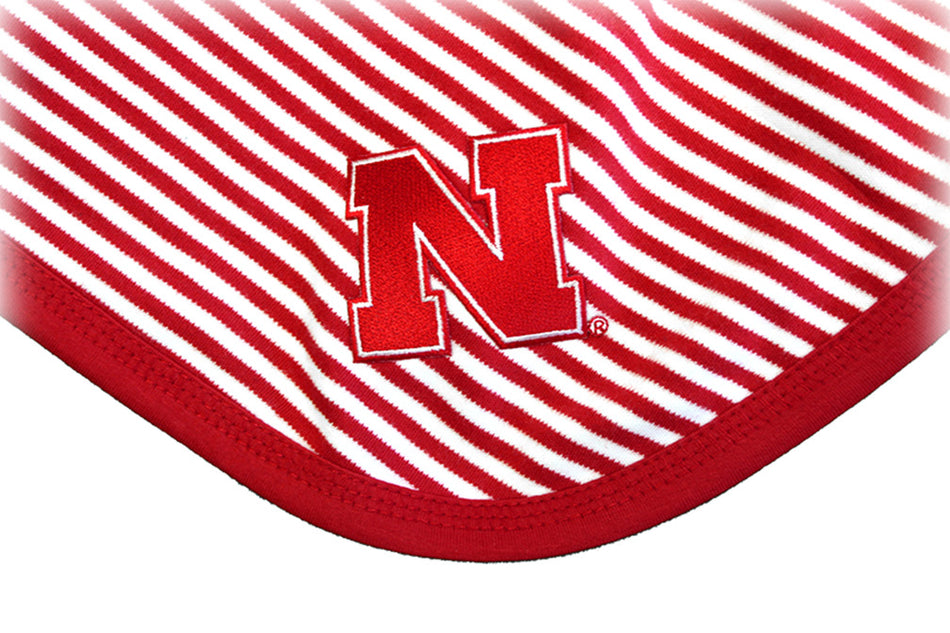 Husker Striped Baby Blanket