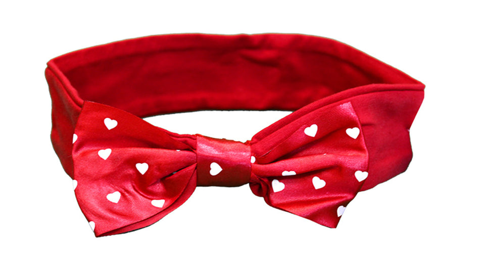 Huskers Toddler Heart Bow Headband