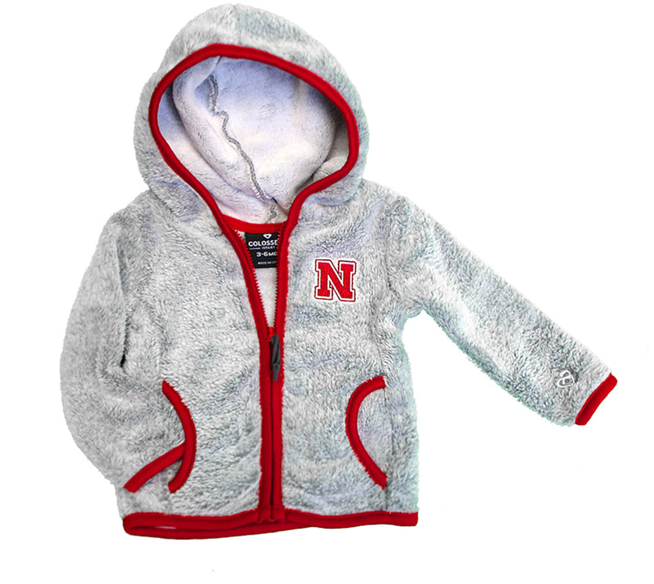 Infant Nebraska Chicken Boo Fuzzy Jacket
