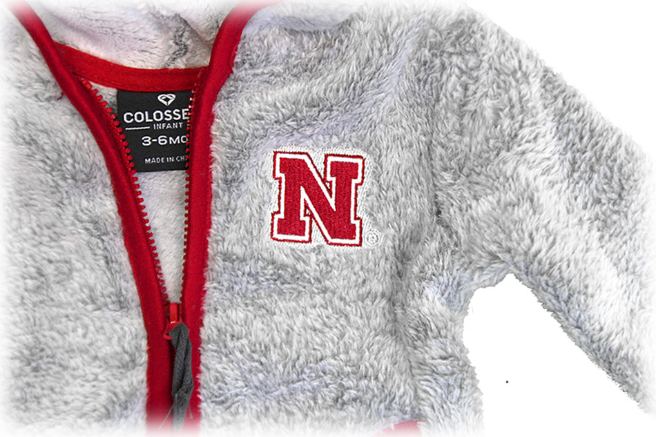 Infant Nebraska Chicken Boo Fuzzy Jacket