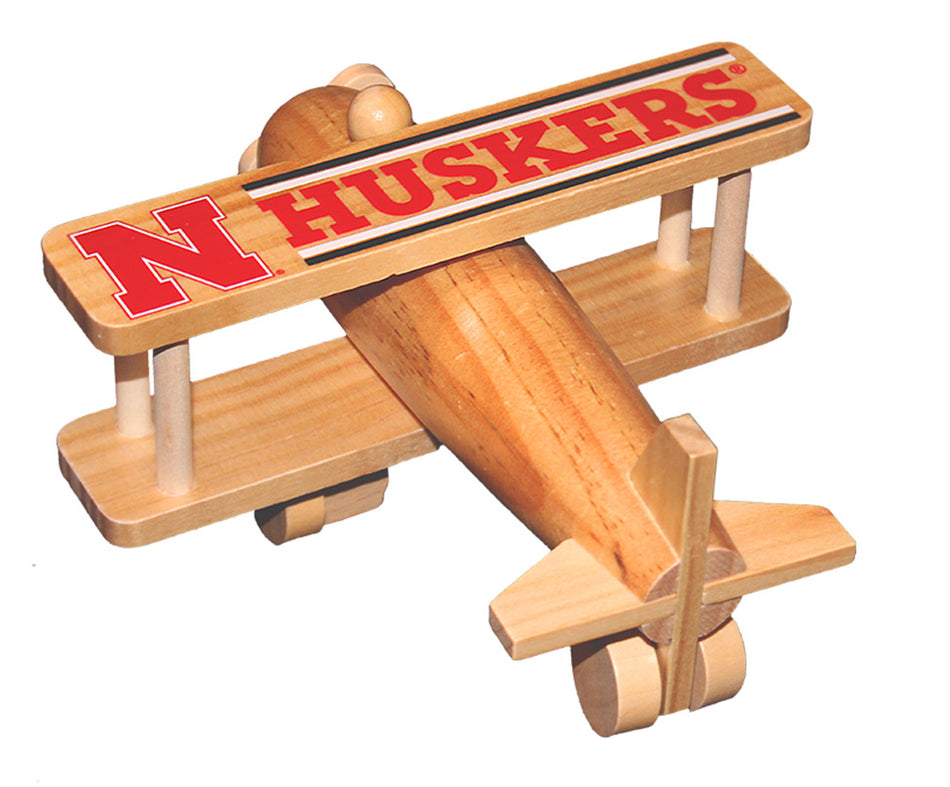 Nebraska Huskers Crafted Wooden Airplane