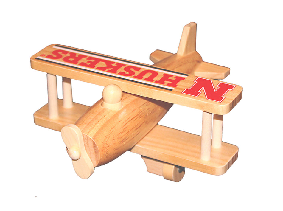 Nebraska Huskers Crafted Wooden Airplane