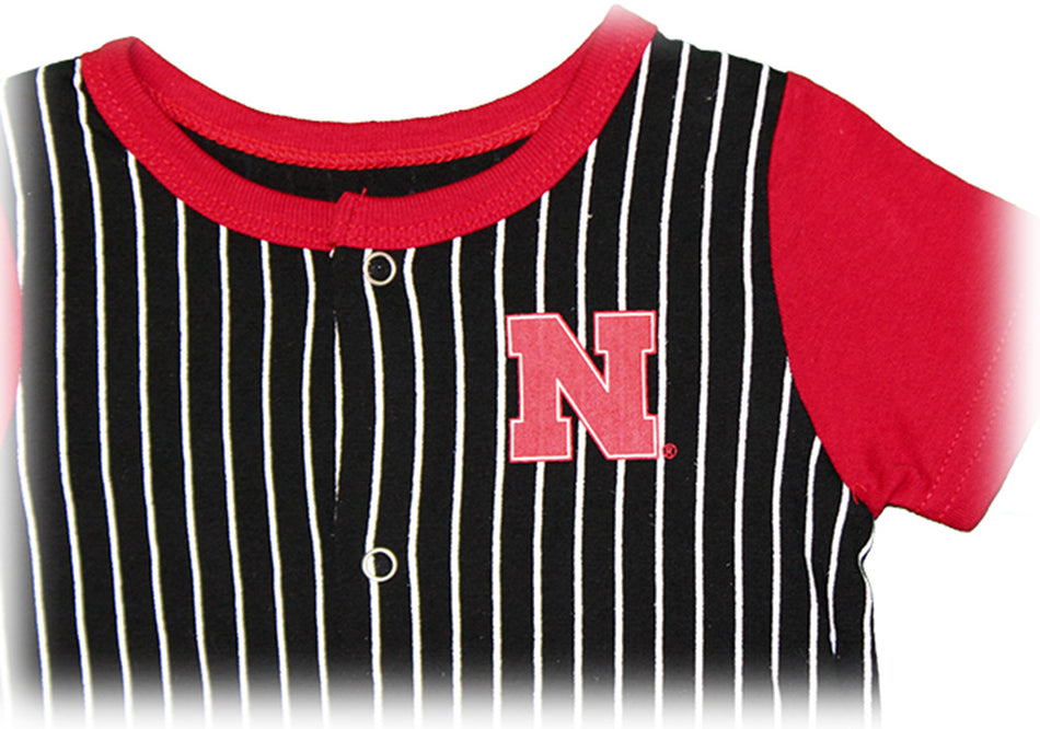 Infant Nebraska Baseball Stripes Onesie