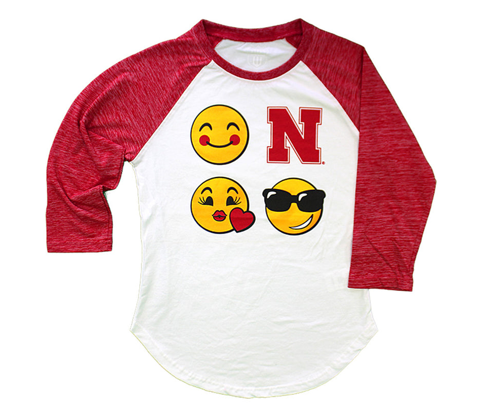 Youth Nebraska Emoji Raglan