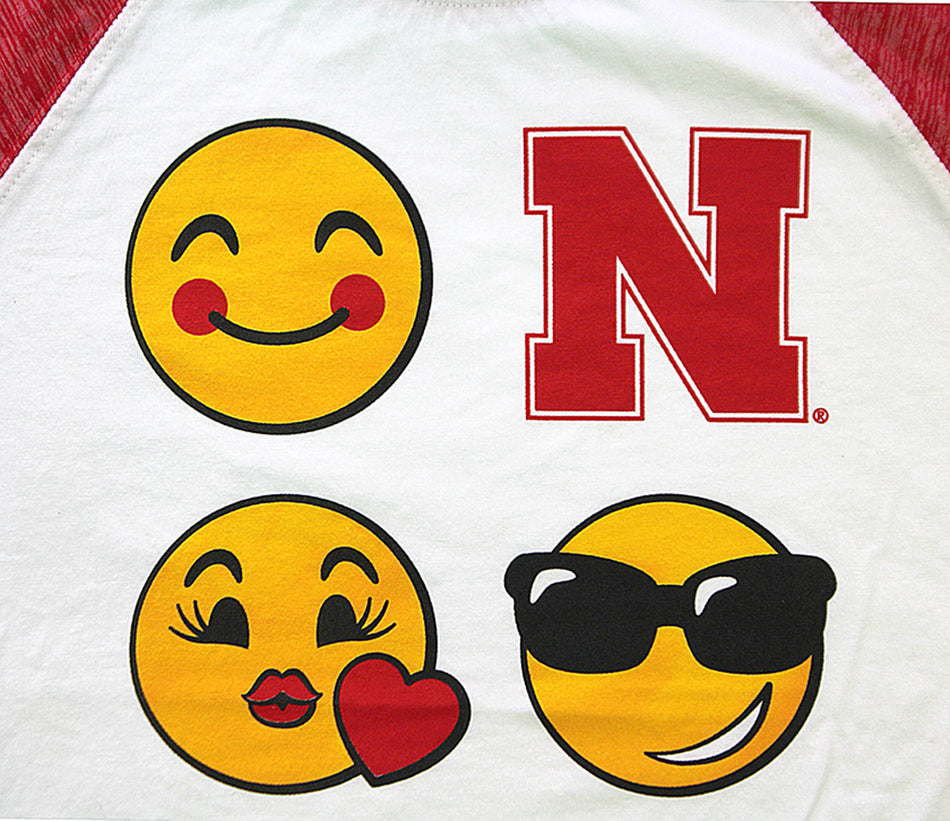Youth Nebraska Emoji Raglan