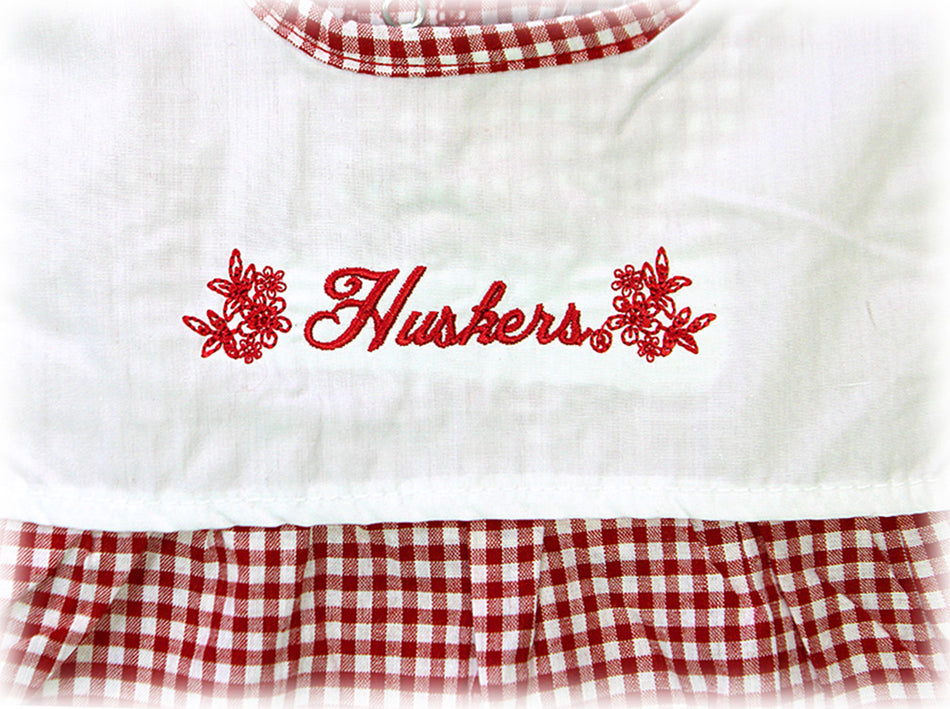 Lil Gals Huskers Checkered Dress