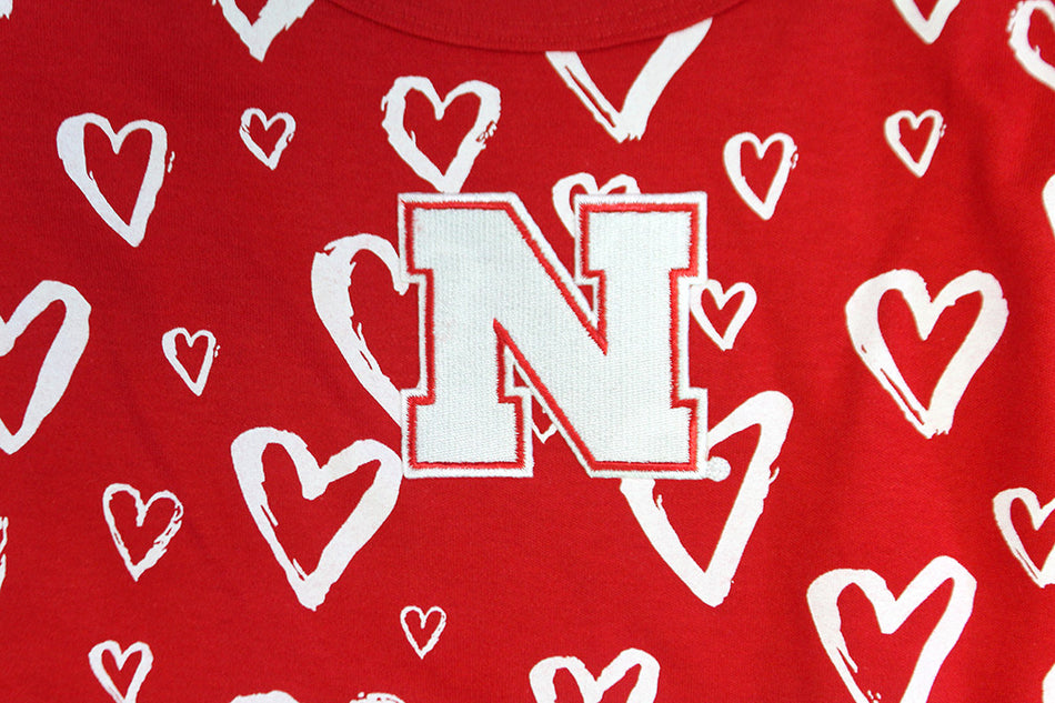 Toddler Girls Distressed Nebraska Heart Dress