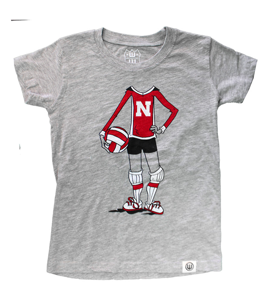 Young Gals Husker Volleyball Player Tee