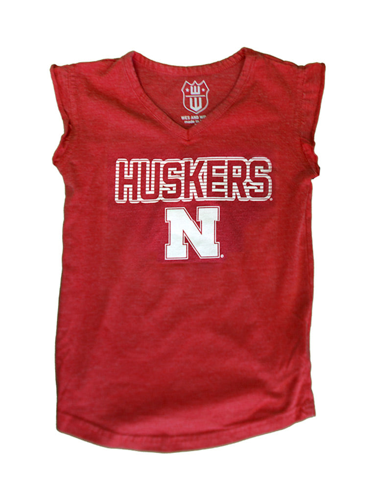 Toddler Girls Nebraska Burn Out Tee