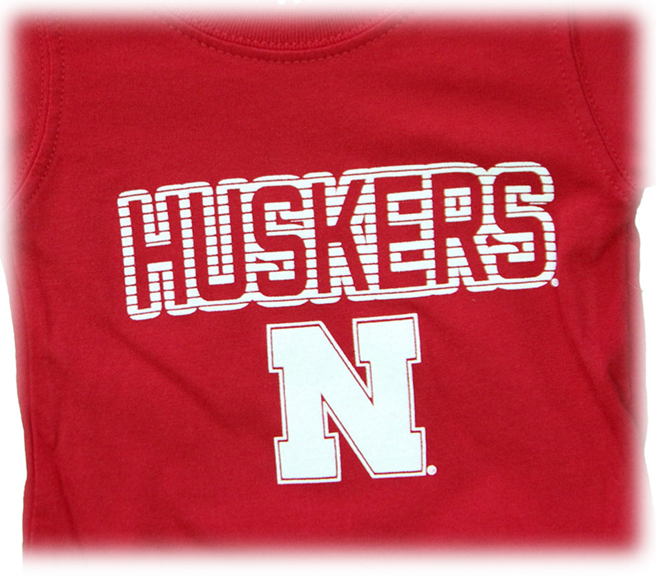 Infant Girls Nebraska Huskers Ruffle Hopper Onesie
