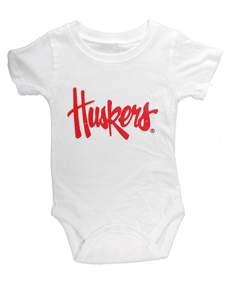 Nebraska Infant Hopper Onesie - White