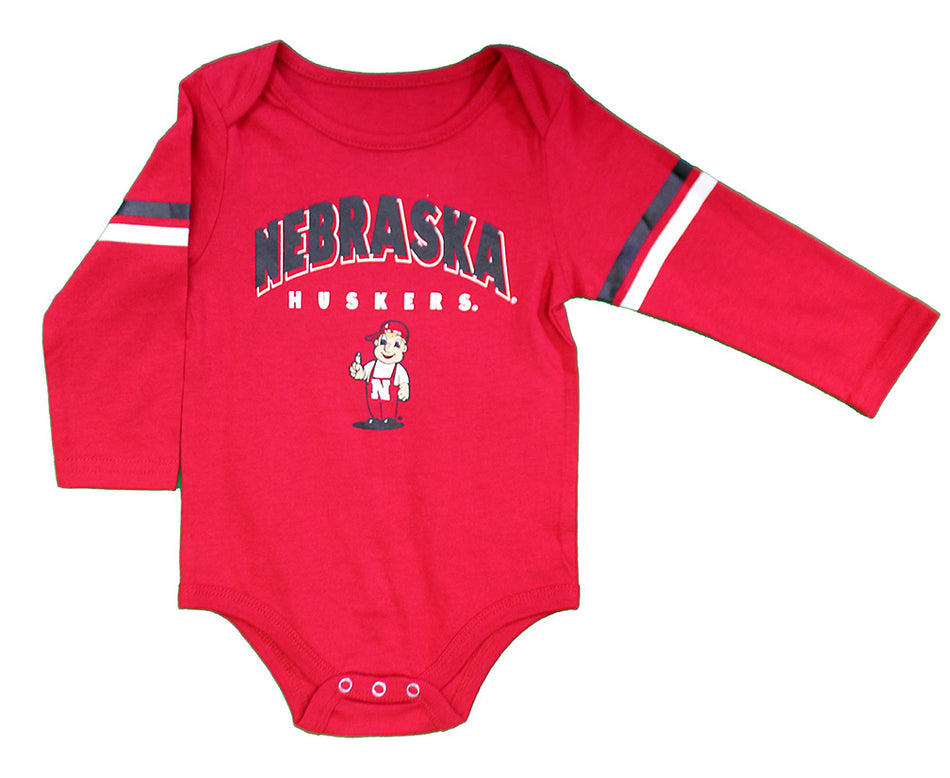 Infant Boys Nebraska Red And Black 2 Pack Onesies