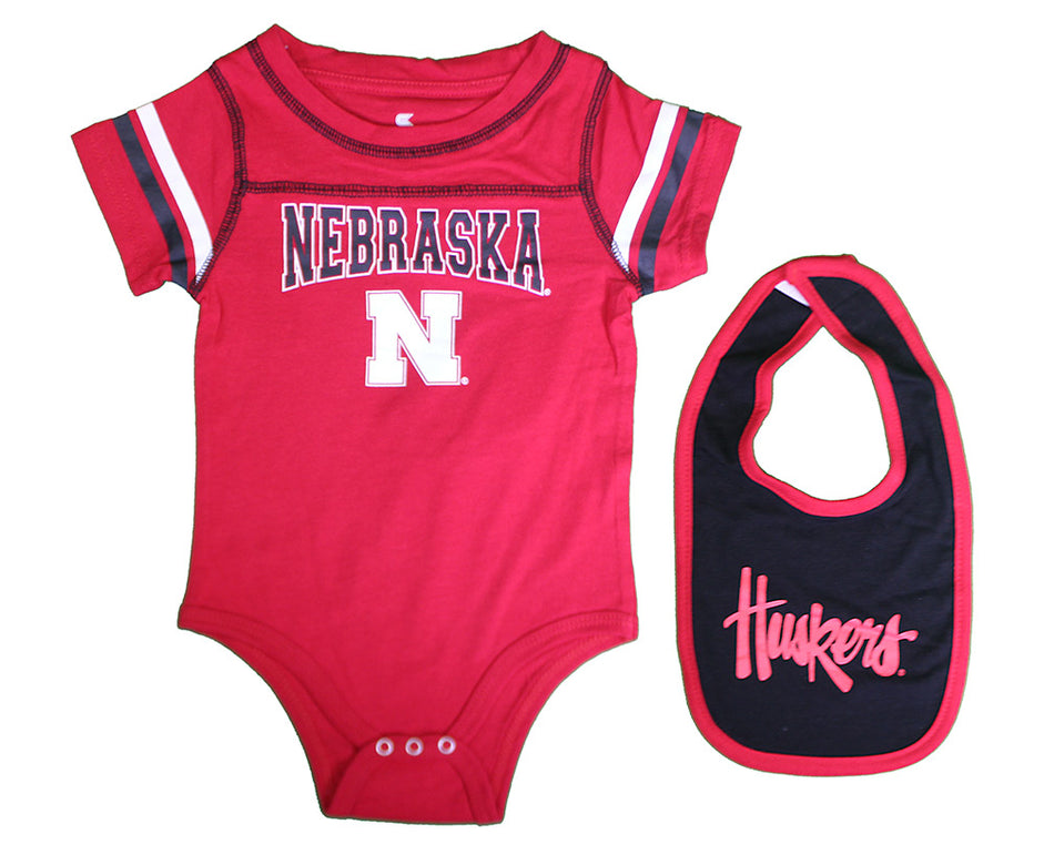 Infant Boys Nebraska Onesie And Bib Set