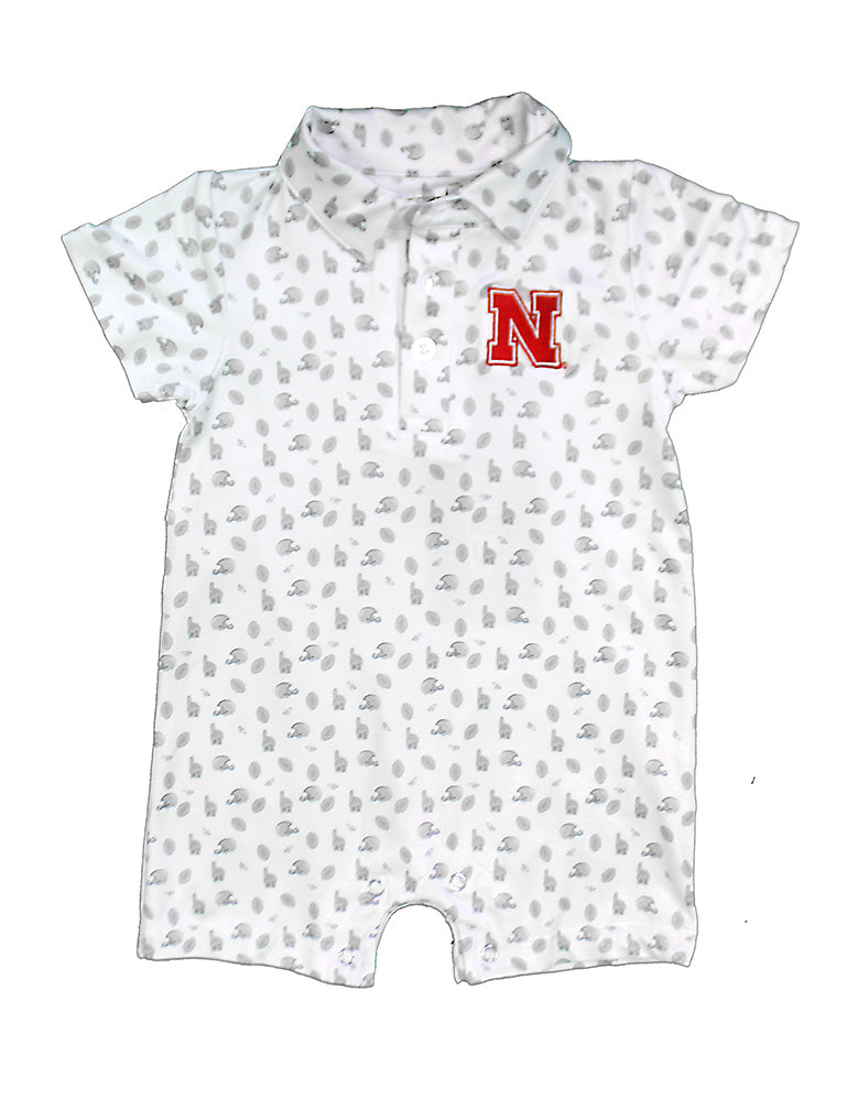 Infant Boys Nebraska Football Patterns Onesie