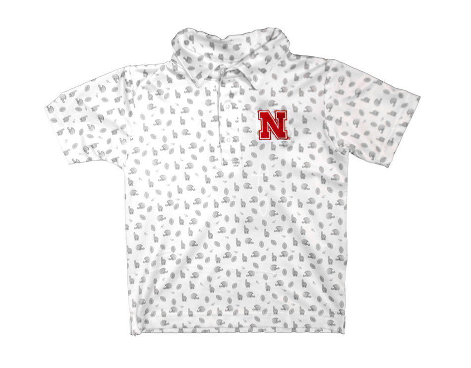 Toddler Boys Nebraska Football Patterns Polo