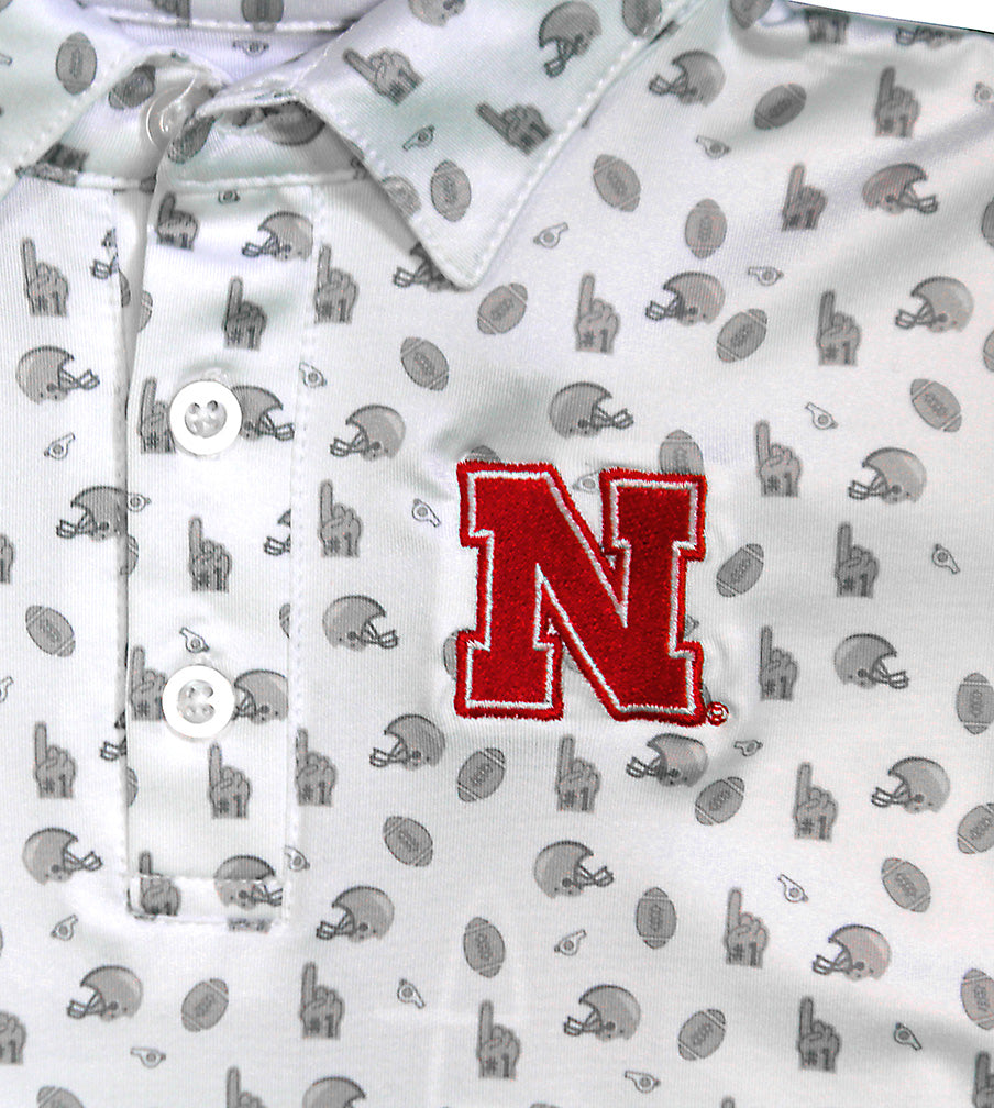Toddler Boys Nebraska Football Patterns Polo