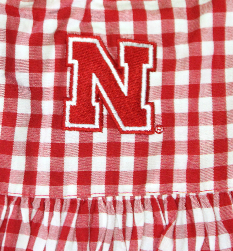 Toddler Huskers Gals Gingham Dress
