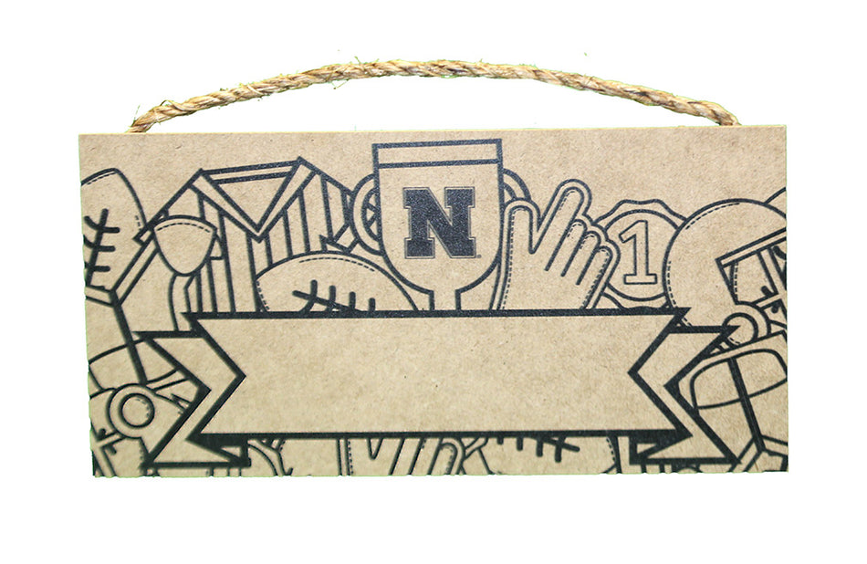 Nebraska Lil Fan Color-Your-Own-Name Plaque