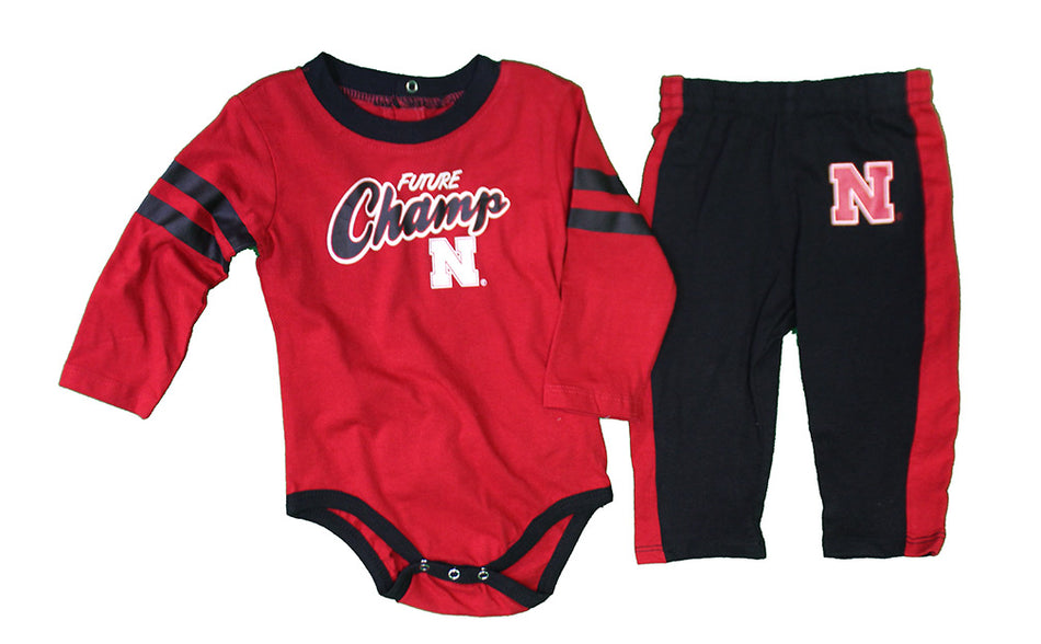 Infant Nebraska Champs Kicker Creeper N Pant