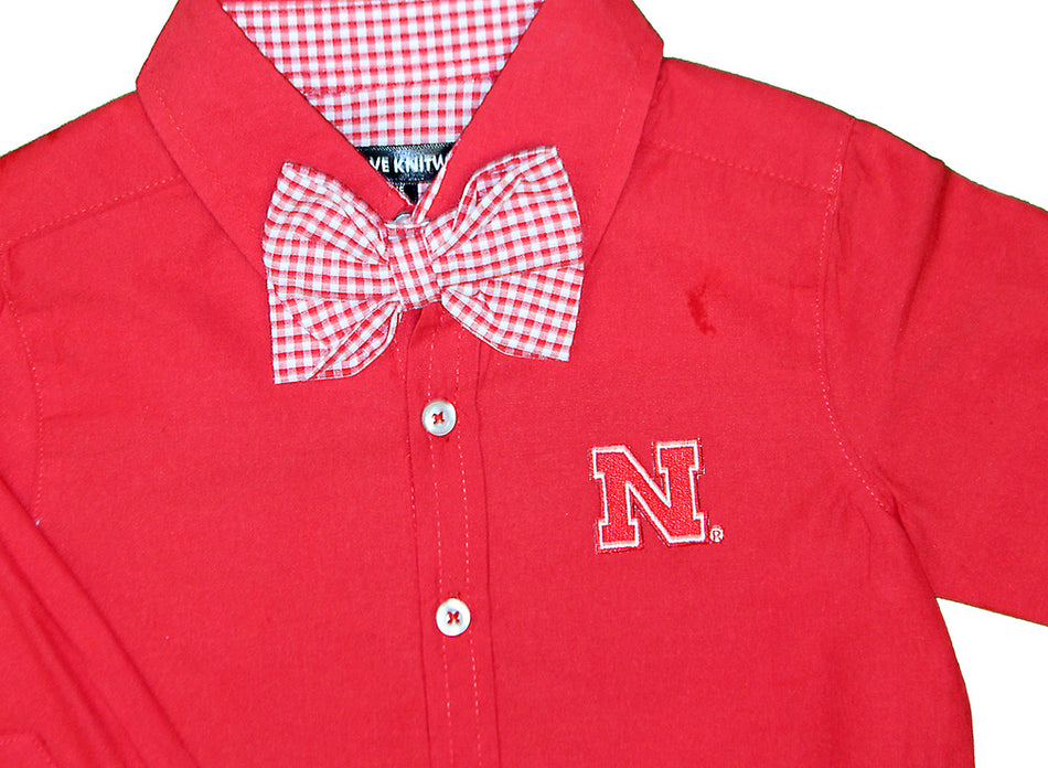 Infant Toddler Boys Nebraska Button Down N Bowtie