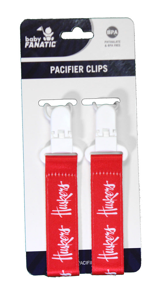 Huskers 2 Pack Pacifier Clips