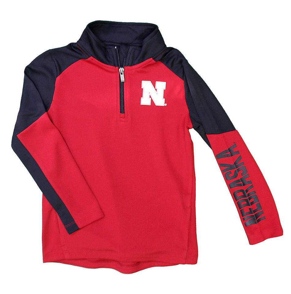 Childrens Nebraska Outerstuff Quarter Zip Pullover
