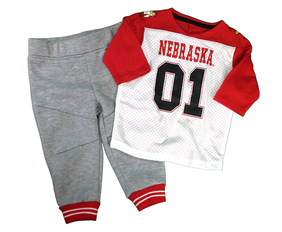 Toddler Boys Huskers Jingtingler Jersey Pant Set