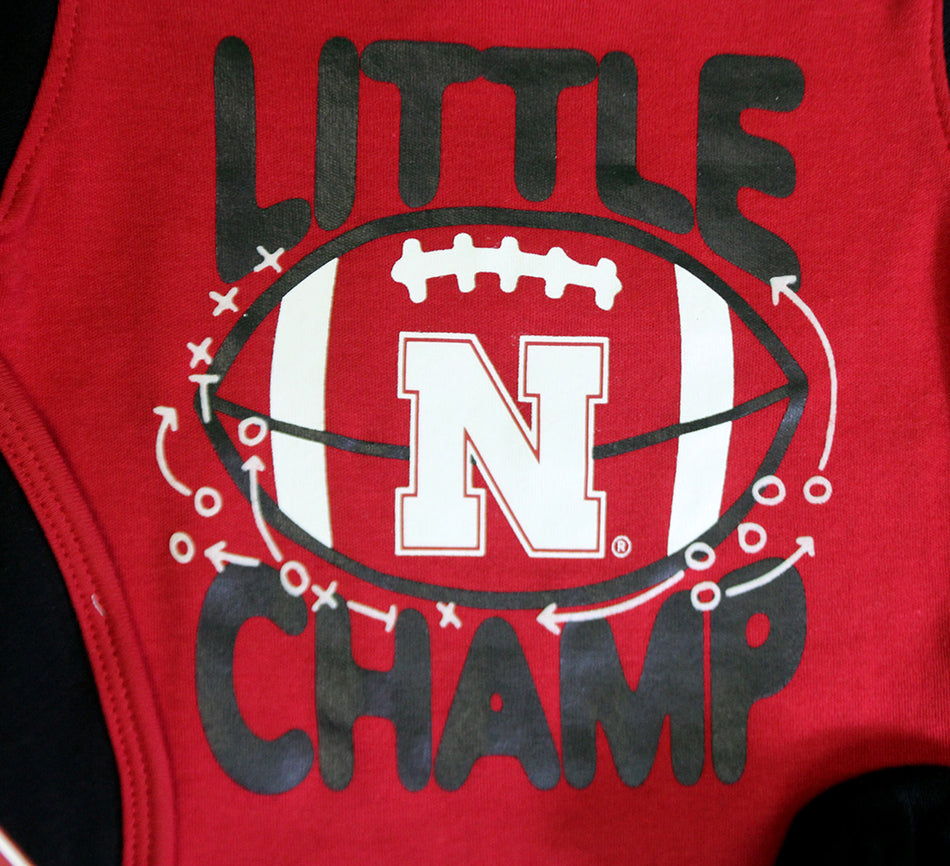 Infants Nebraska Lil Champ Creeper N Bib Bootie Set