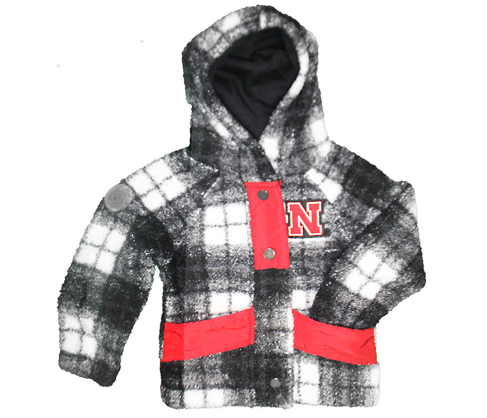 Toddler Girls Nebraska Prep Hooded Sherpa