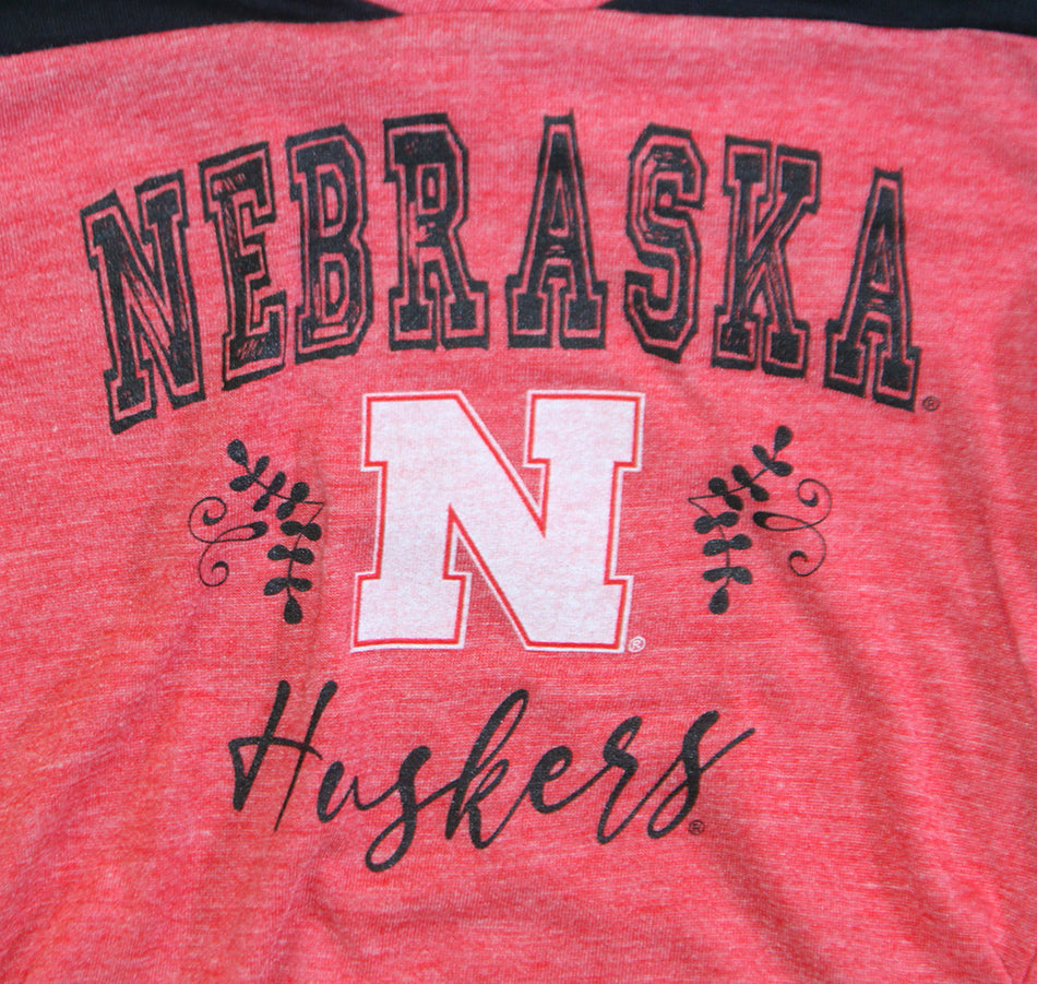 Toddler Girls Huskers Drummer LS VNeck Tee