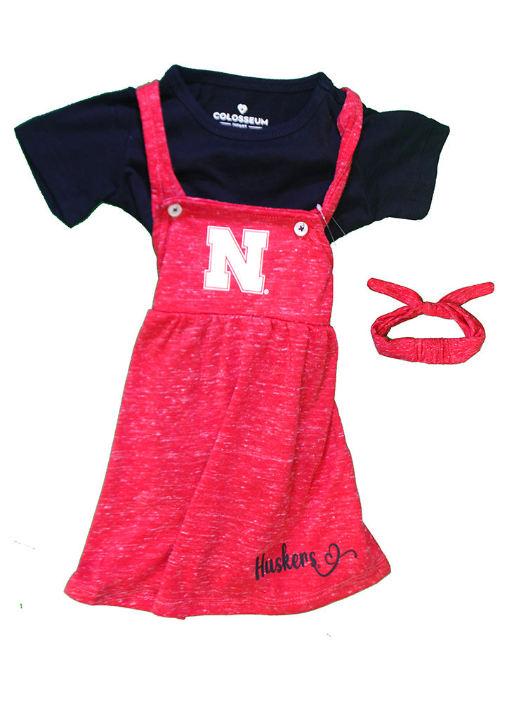 Infant Girls Nebraska Legend Dress And Onesie Set