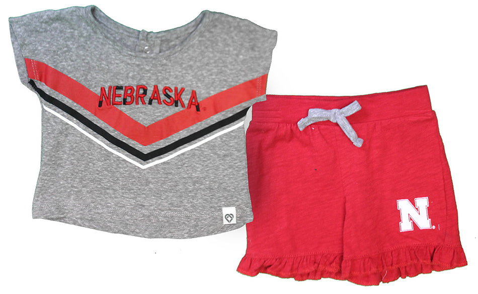 Infant Girls Nebraska Spring Time Two Piece Set