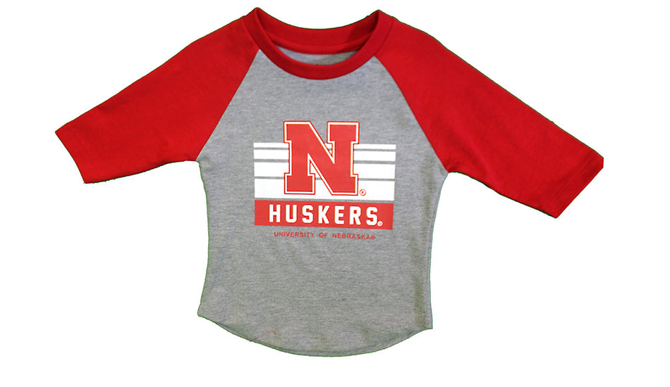 Toddler Boys Huskers Bleacher Raglan Tee