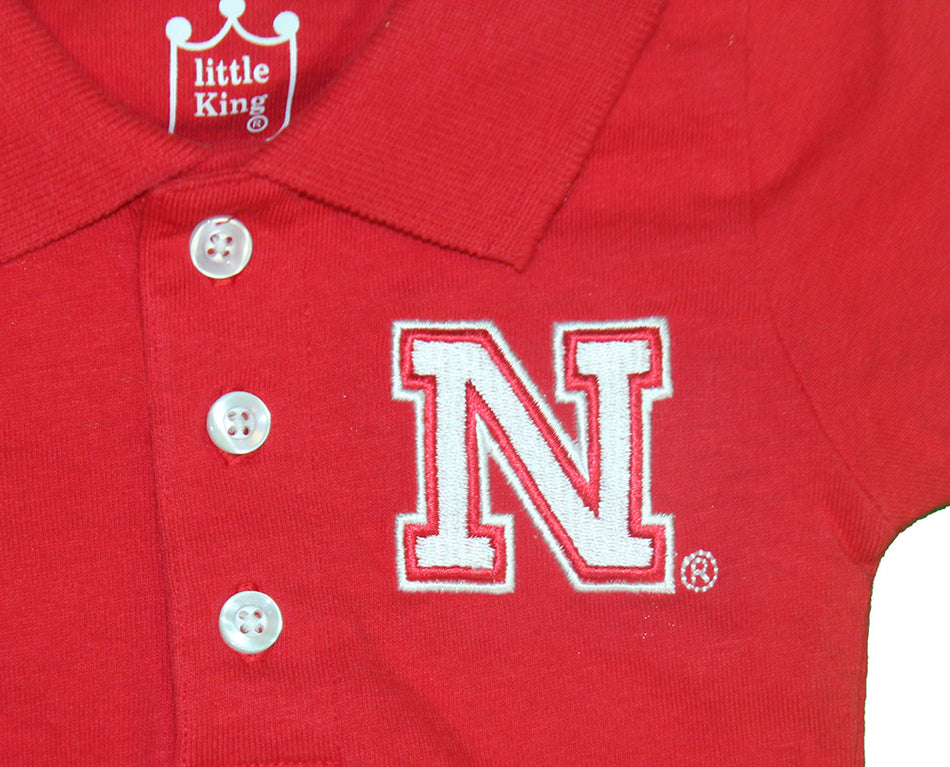 Infant Boys Nebraska Cotton Polo Romper Onesie