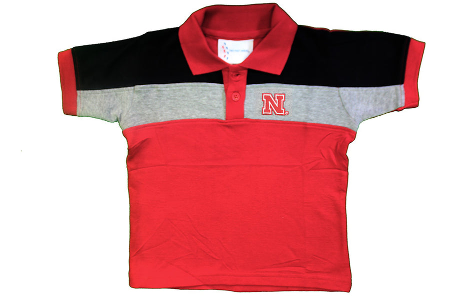 Toddler Nebraska Color Block Polo Shirt