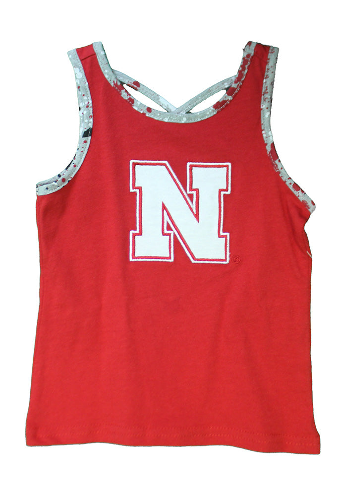 Toddler Girls Paint Splatter Nebraska Sweet Pea Tank N Skirt Set