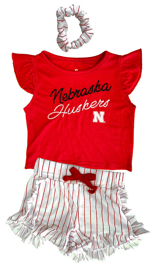 Toddler Girls Huskers Harrington Tee N Short Scrunch Set