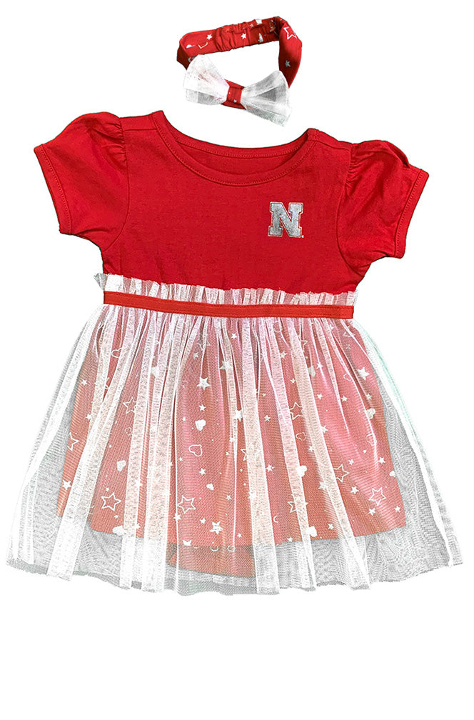 Toddler Girls Nebraska Star League Dress N Headband