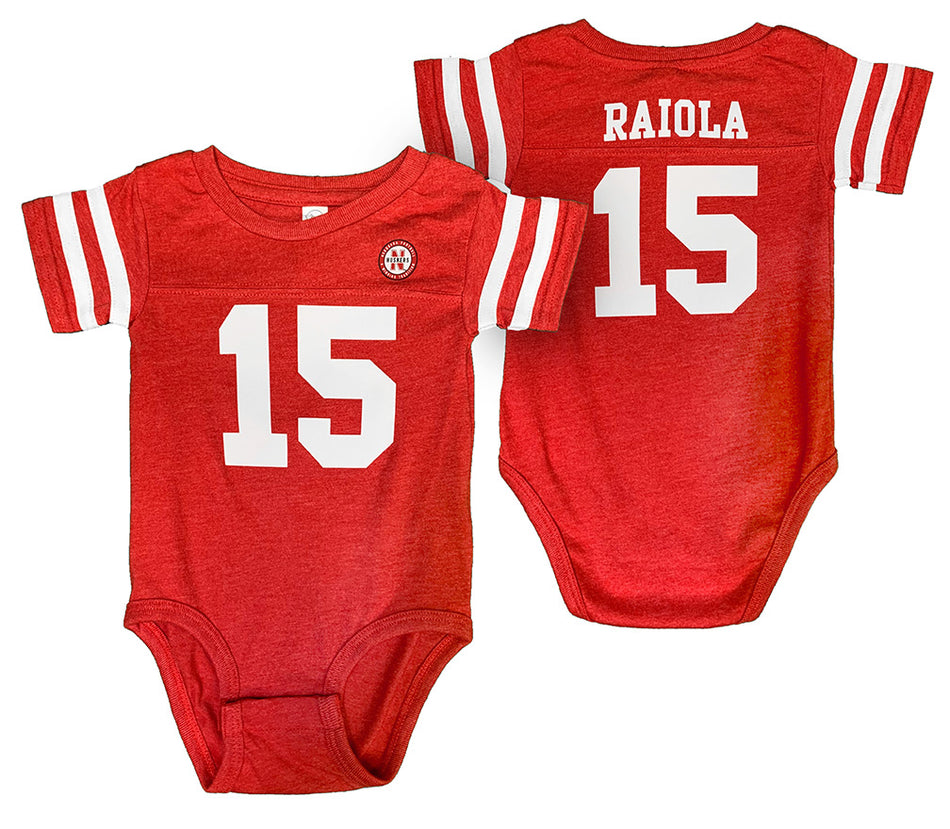 Infant Nebraska Raiola Jersey Onesie