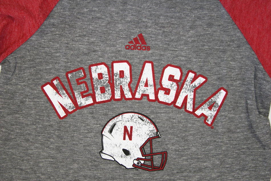 Adidas Youth Grey L/S Triblend Raglan Retro Banner