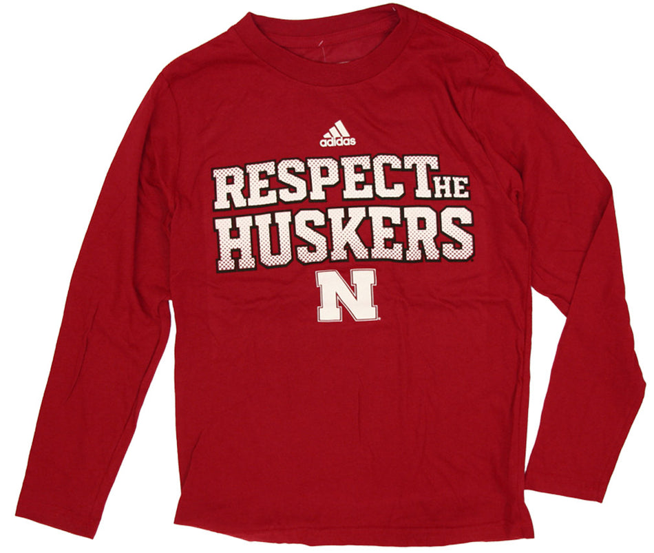 Adidas Kids L/S Respect Huskers Tee