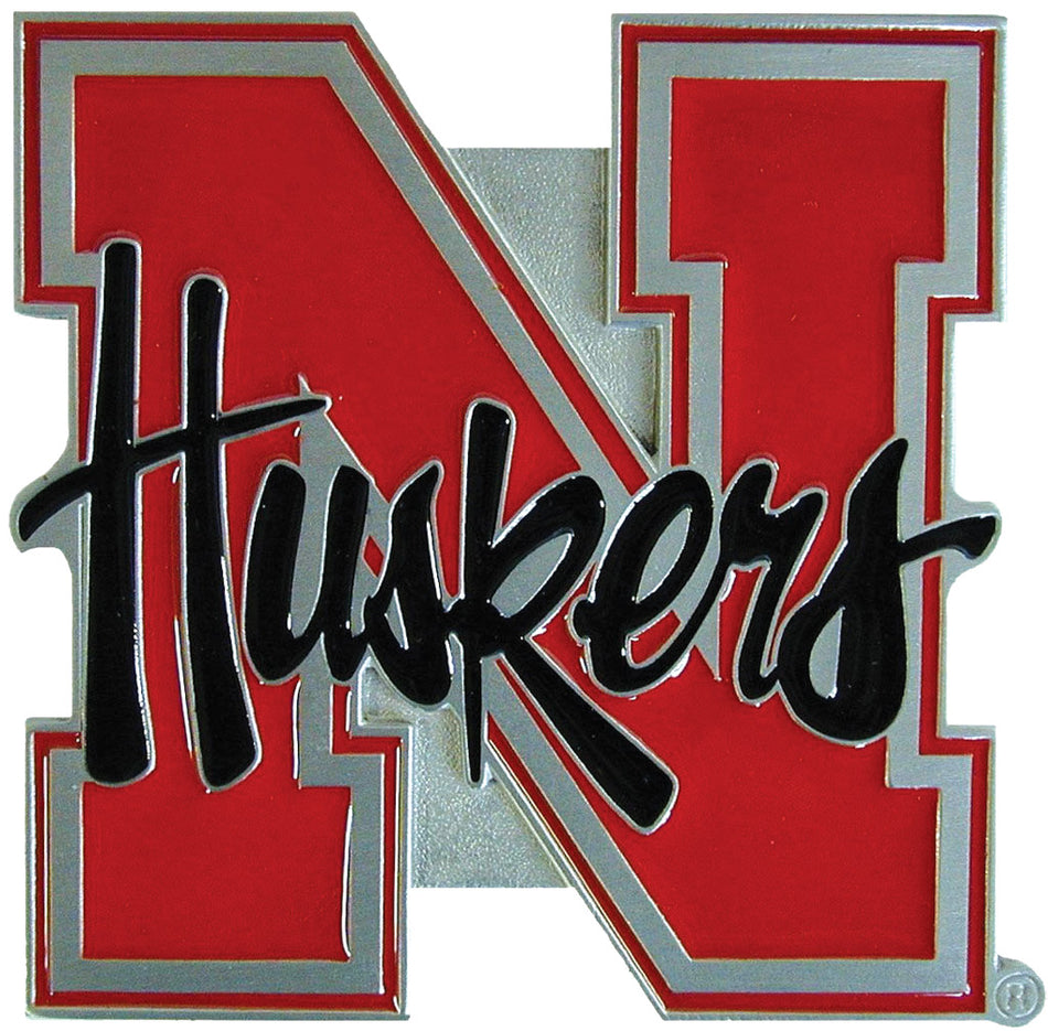 N Huskers Pewter Hitch Cover