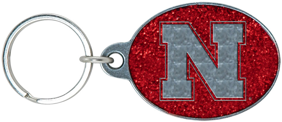 Glitter Oval Key Tag