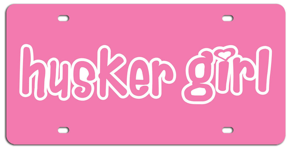 Pink "Husker Girl" License Plate