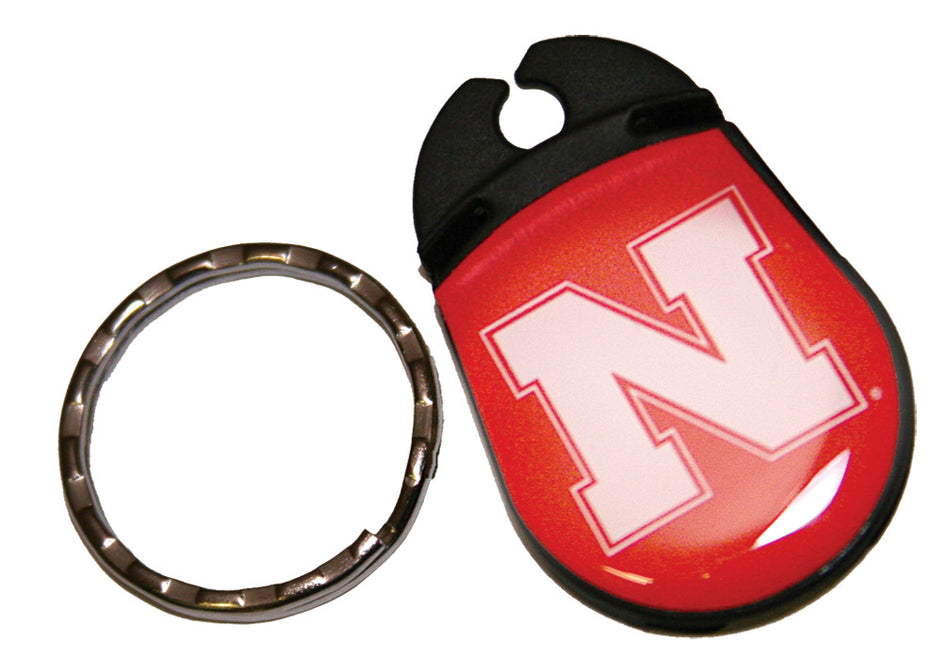 CAN TAB OPENER KEYCHAIN RED W/WHT 'N'