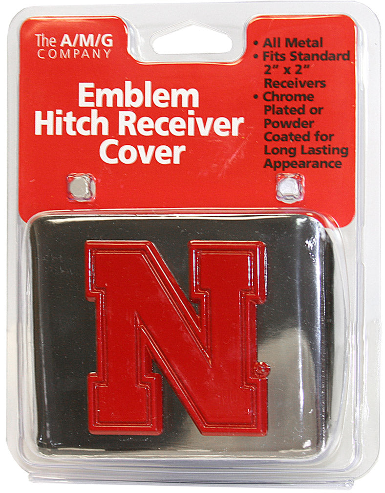 Chrome Hitch Cover With Red Iron N