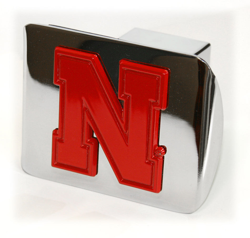 Chrome Hitch Cover With Red Iron N