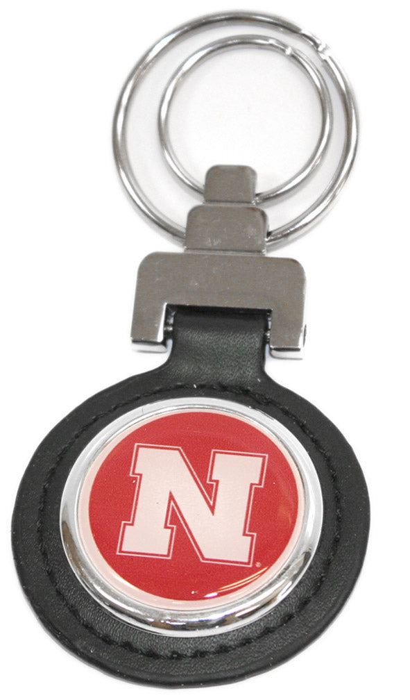 Husker Leather Keychain